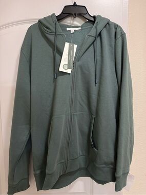 Threads 4 Thought Men's Zip-Up Hoodie in Sage Green